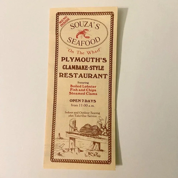 Vintage Souzas Seafood on the Wharf Restaurant Menu Brochure  Pamphlet - Picture 12 of 14